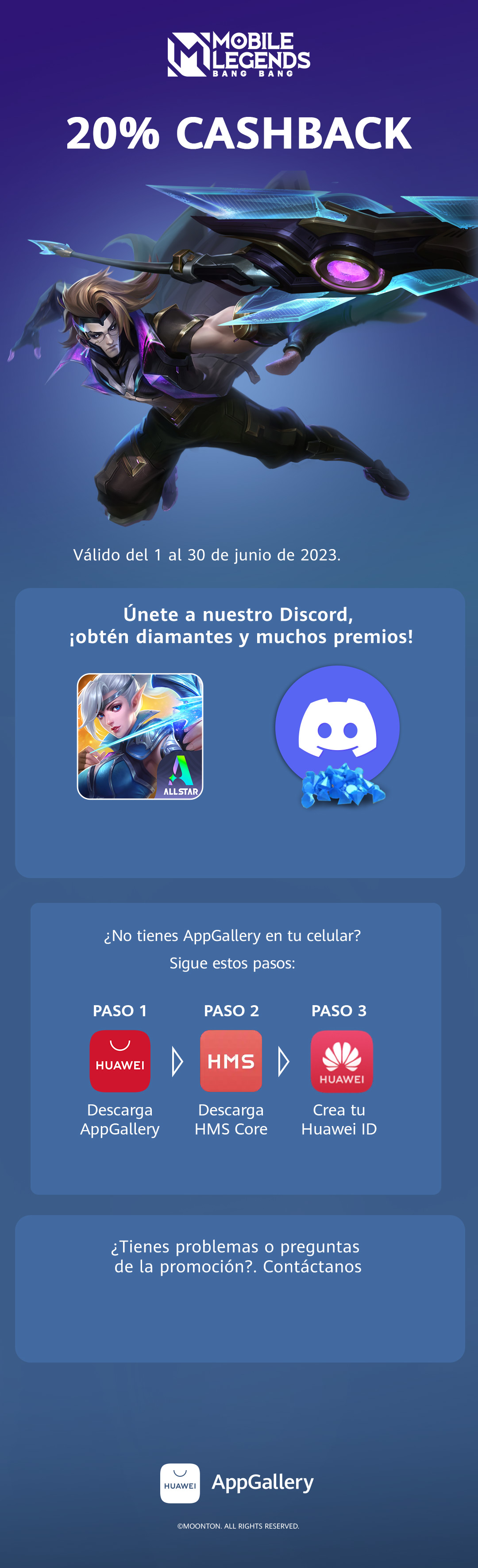 Mobile Legends: Bang Bang 20% de cashback